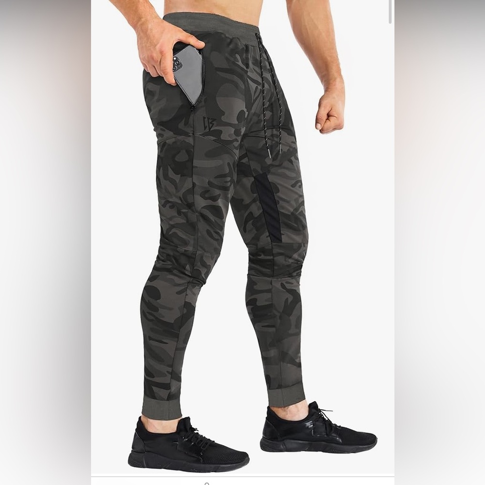 ZENWILL Mens Tapered Workout Running Jogger, Training Sweatpants Sz:L